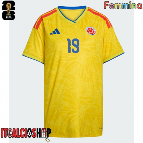 Colombia Rafael Santos Borre #19 Prima Maglia Femmina Mondiali 2026 Manica Corta